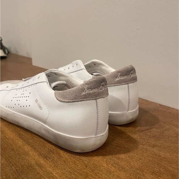 Sam Edelman Aubrie white and nude distressed sneakers - Picture 2 of 4